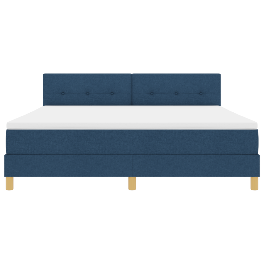 Boxspring Bed met Matras & LED Blauw 180x200 cm Stof