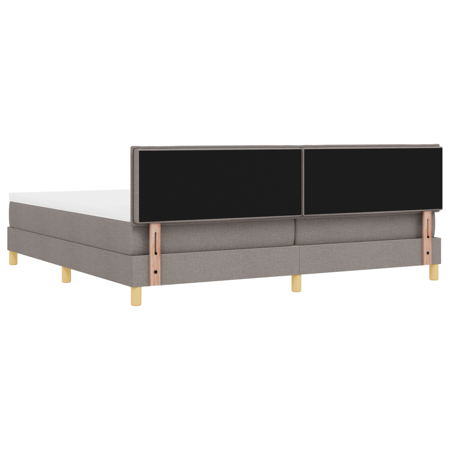 Boxspringbed met matras en LED stof taupe 200x200 cm