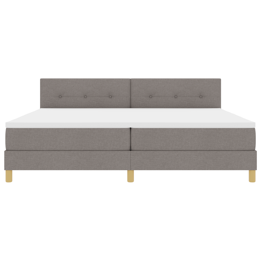 Boxspringbed met matras en LED stof taupe 200x200 cm