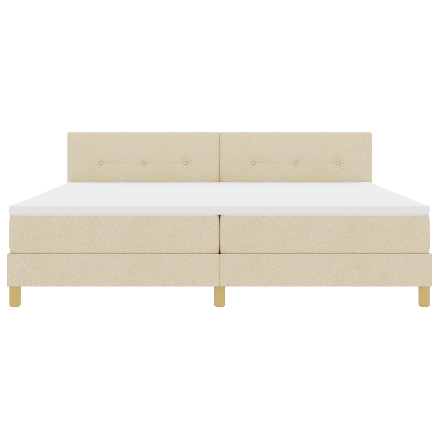 Boxspringbed met matras en LED stof crèmekleurig 200x200 cm