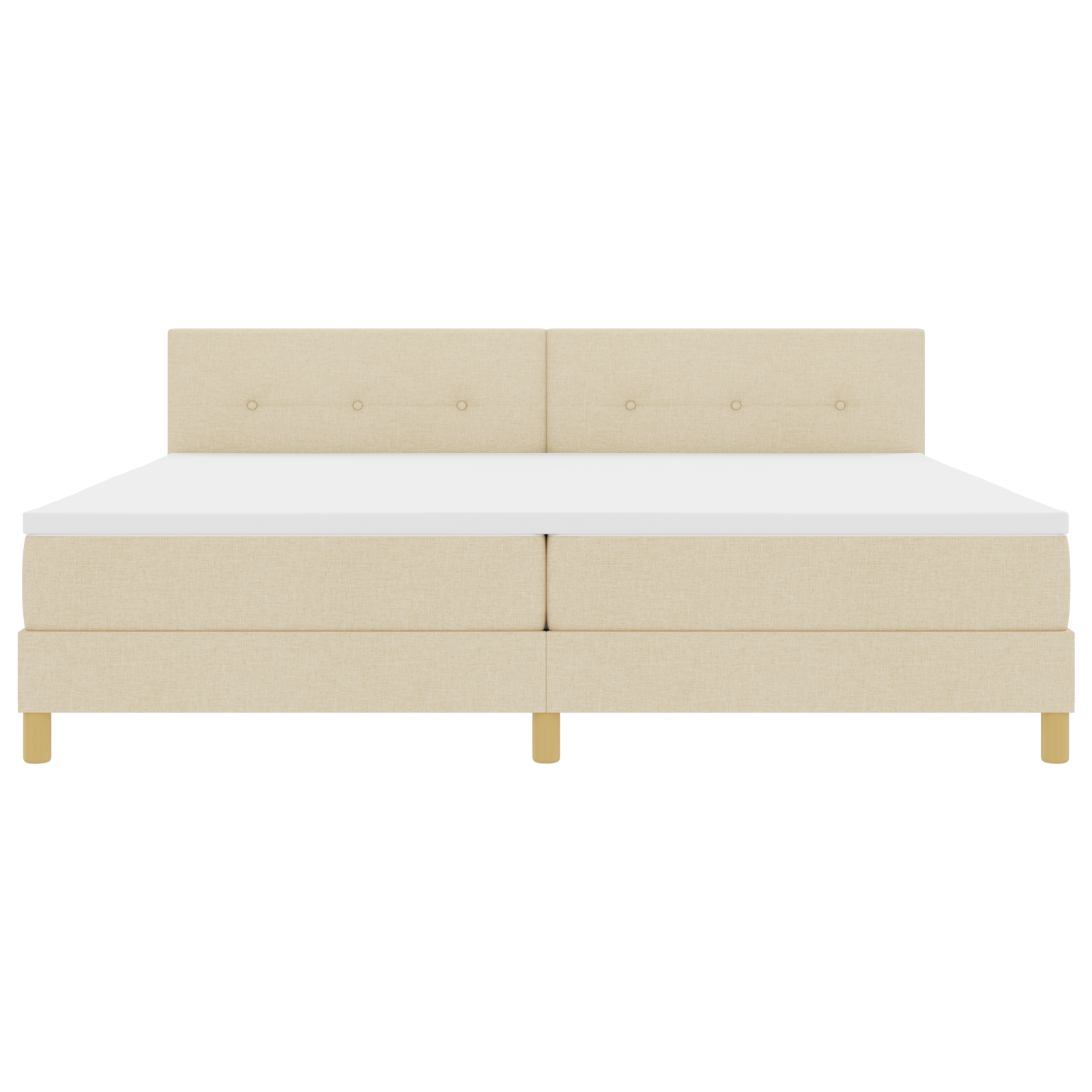 Boxspringbed met matras en LED stof crèmekleurig 200x200 cm