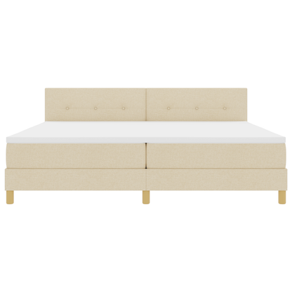 Boxspringbed met matras en LED stof crèmekleurig 200x200 cm
