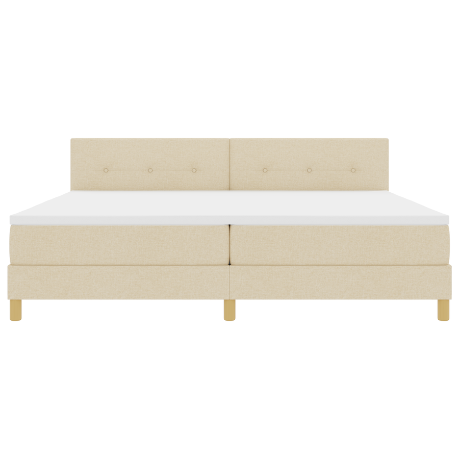 Boxspringbed met matras en LED stof crèmekleurig 200x200 cm
