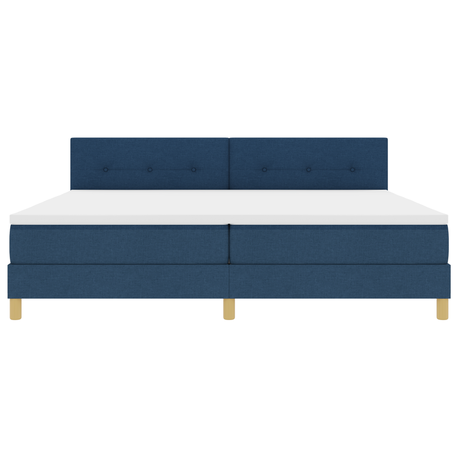 Boxspringbed met matras en LED stof blauw 200x200 cm