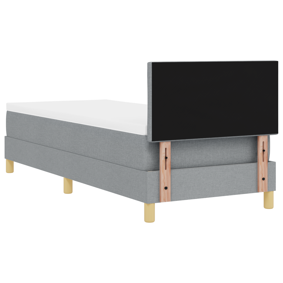 Boxspringbed met Matras & LED Lichtgrijs 80x200 cm Stof