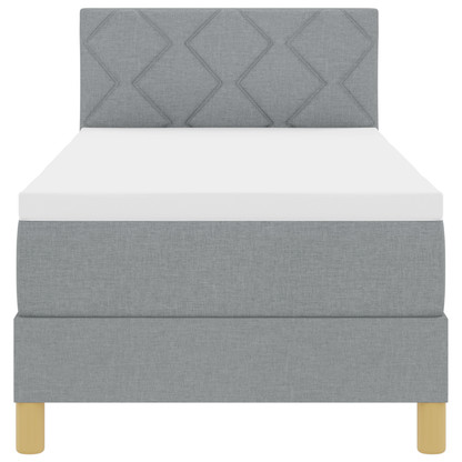 Boxspringbed met Matras & LED Lichtgrijs 80x200 cm Stof