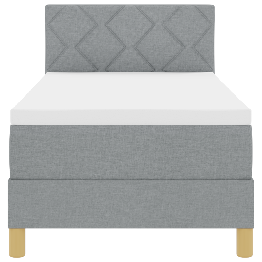 Boxspringbed met Matras & LED Lichtgrijs 80x200 cm Stof