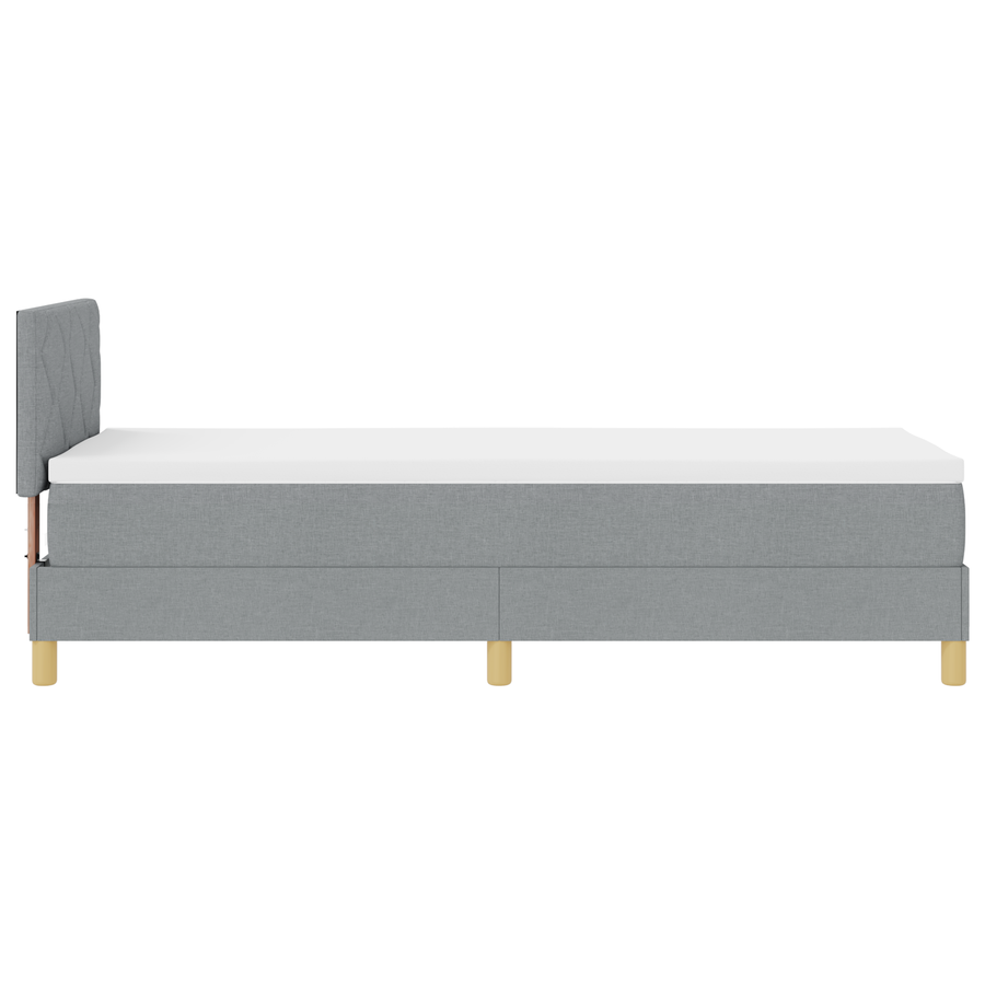 Boxspringbed met Matras & LED Lichtgrijs 80x200 cm Stof