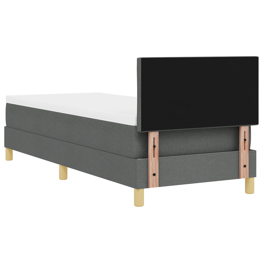 Boxspring Bed met Matras & LED Donkergrijs 80x200 cm Stof