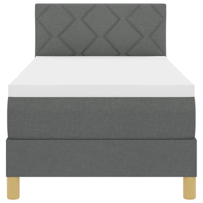 Boxspring Bed met Matras & LED Donkergrijs 80x200 cm Stof