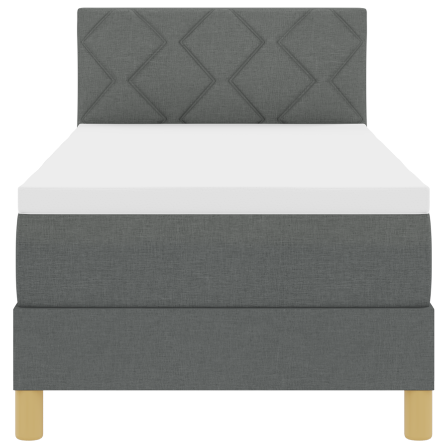 Boxspring Bed met Matras & LED Donkergrijs 80x200 cm Stof