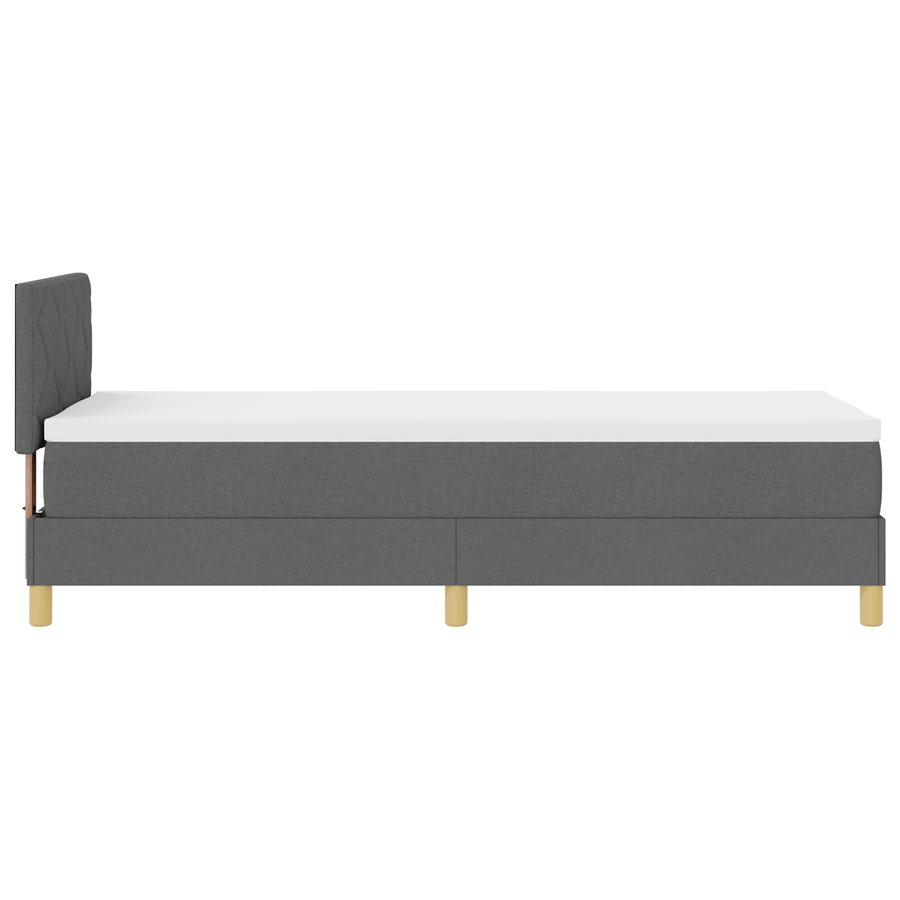 Boxspring Bed met Matras & LED Donkergrijs 80x200 cm Stof