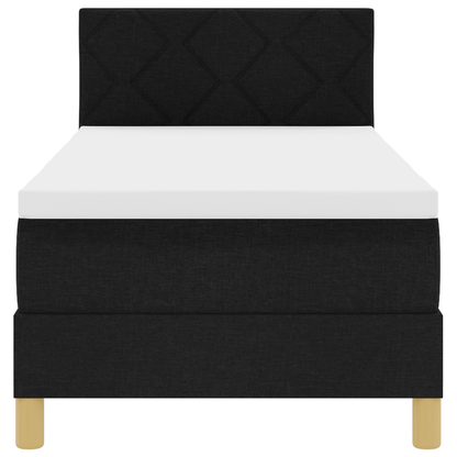 Boxspring Bed met Matras & LED Zwart 80x200 cm Stof
