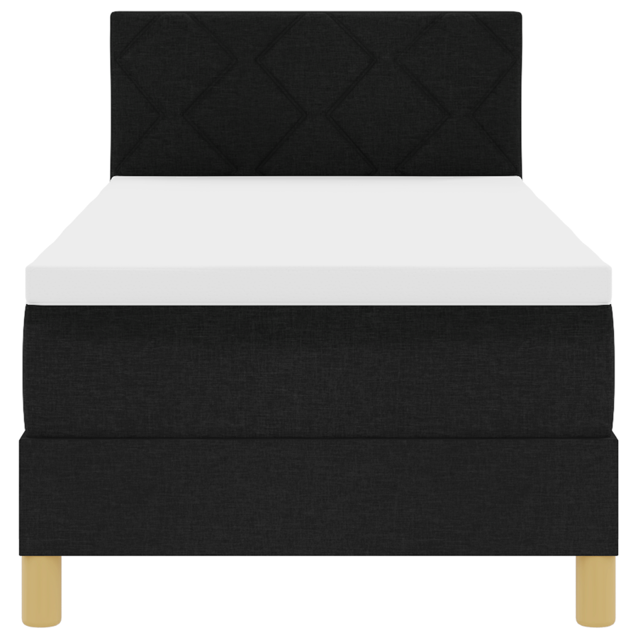 Boxspring Bed met Matras & LED Zwart 80x200 cm Stof