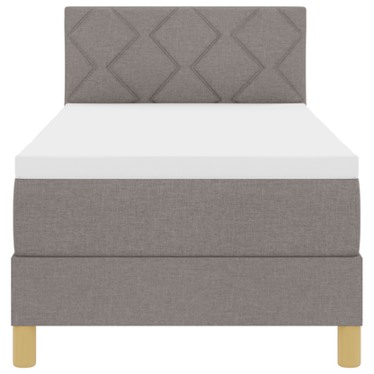Boxspring Bed met Matras & LED Taupe 80x200 cm Stof