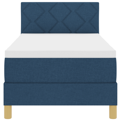Boxspringbed met Matras & LED Blauw 80x200 cm Stof