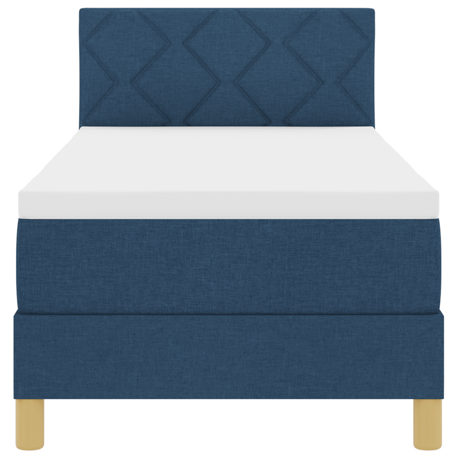 Boxspringbed met Matras & LED Blauw 80x200 cm Stof
