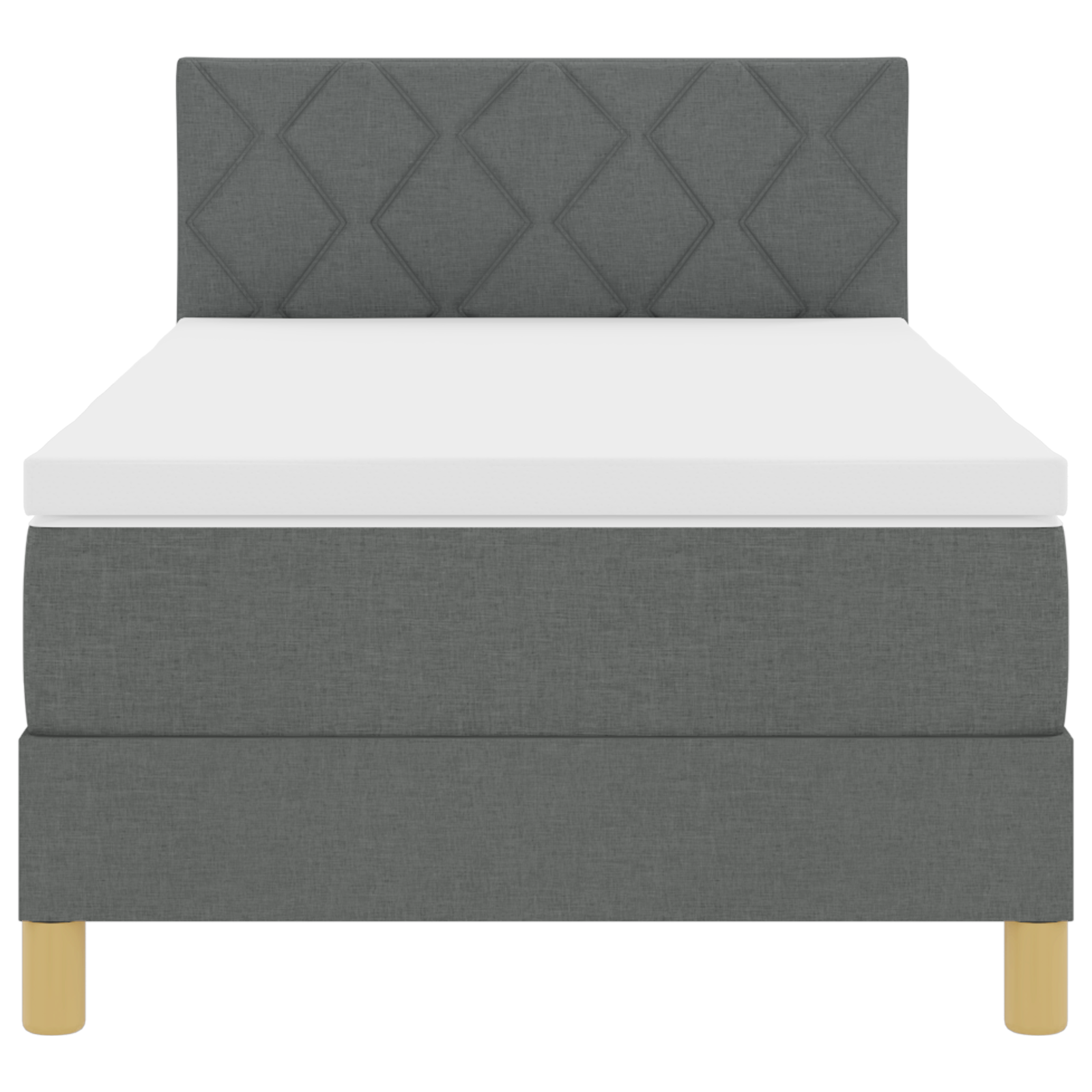 Boxspring Bed met Matras & LED Donkergrijs 90x190 cm Stof