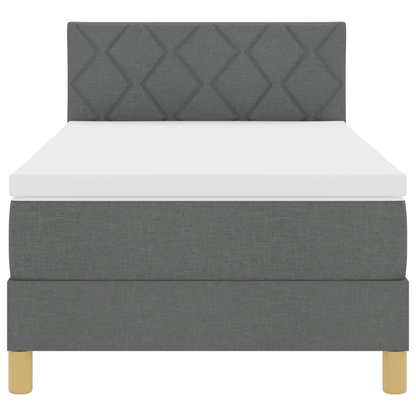 Boxspring Bed met Matras & LED Donkergrijs 90x190 cm Stof