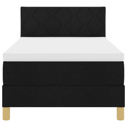 Boxspring Bed met Matras & LED Zwart 90x190 cm Stof