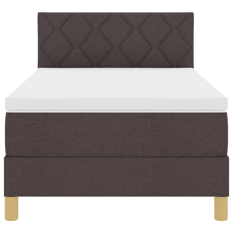 Boxspringbed met Matras & LED Donkerbruin 90x190 cm Stof