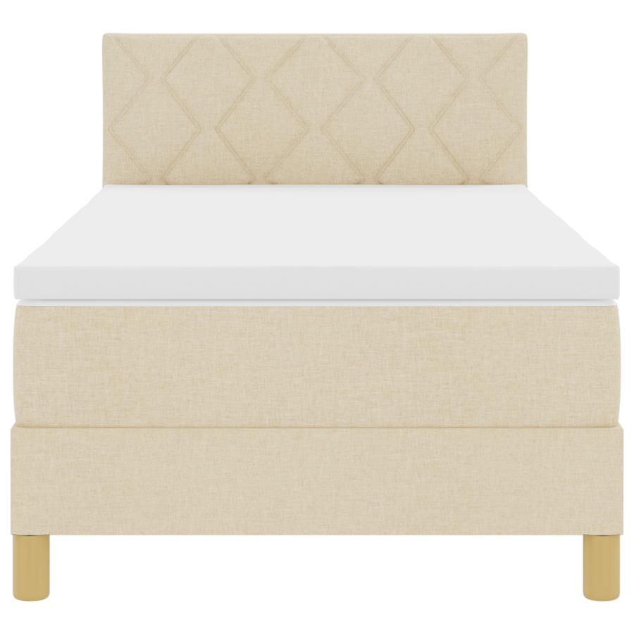 Boxspring Bed Met Matras & LED Crème 90x190 cm Stof