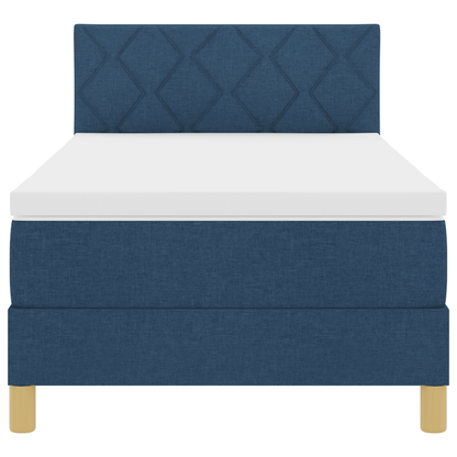 Boxspringbed met Matras & LED Blauw 90x190 cm Stof