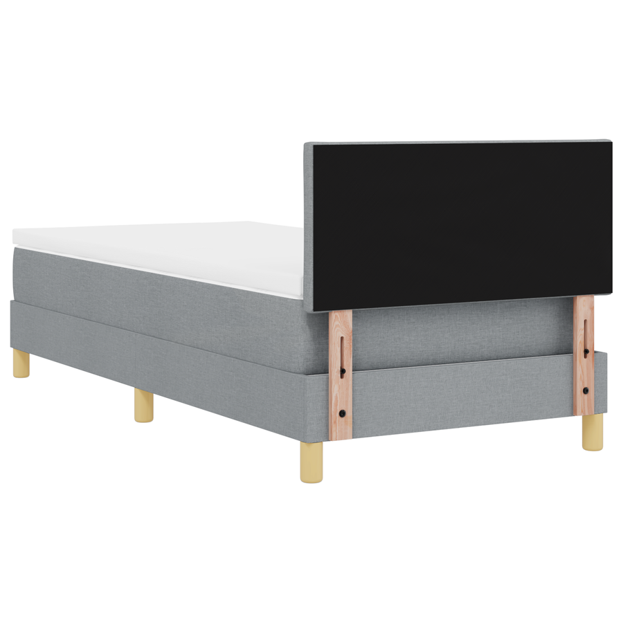 Boxspringbed met matras en LED Lichtgrijs 90x200 cm Stof
