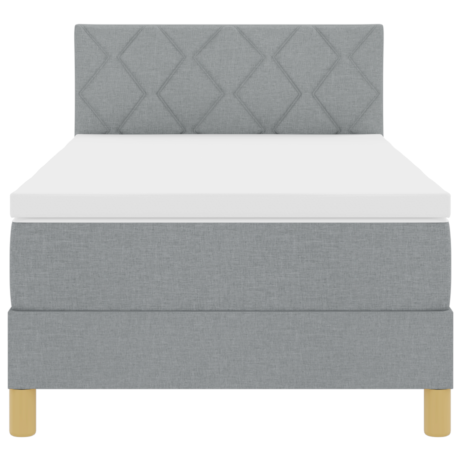 Boxspringbed met matras en LED Lichtgrijs 90x200 cm Stof