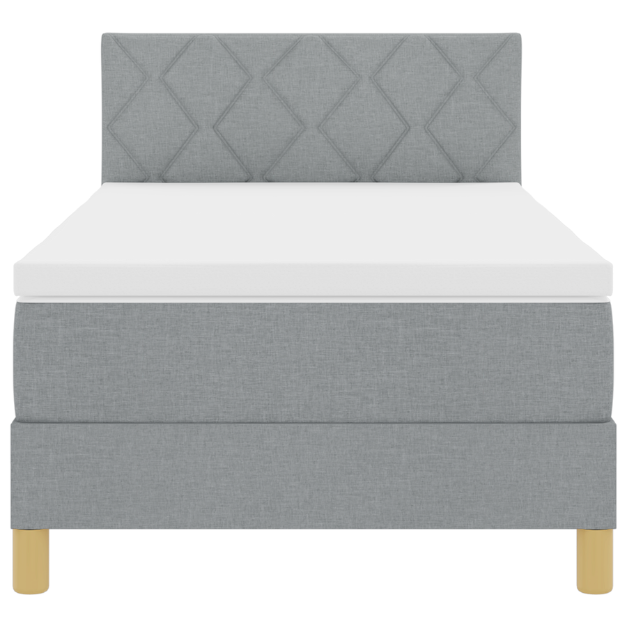 Boxspringbed met matras en LED Lichtgrijs 90x200 cm Stof