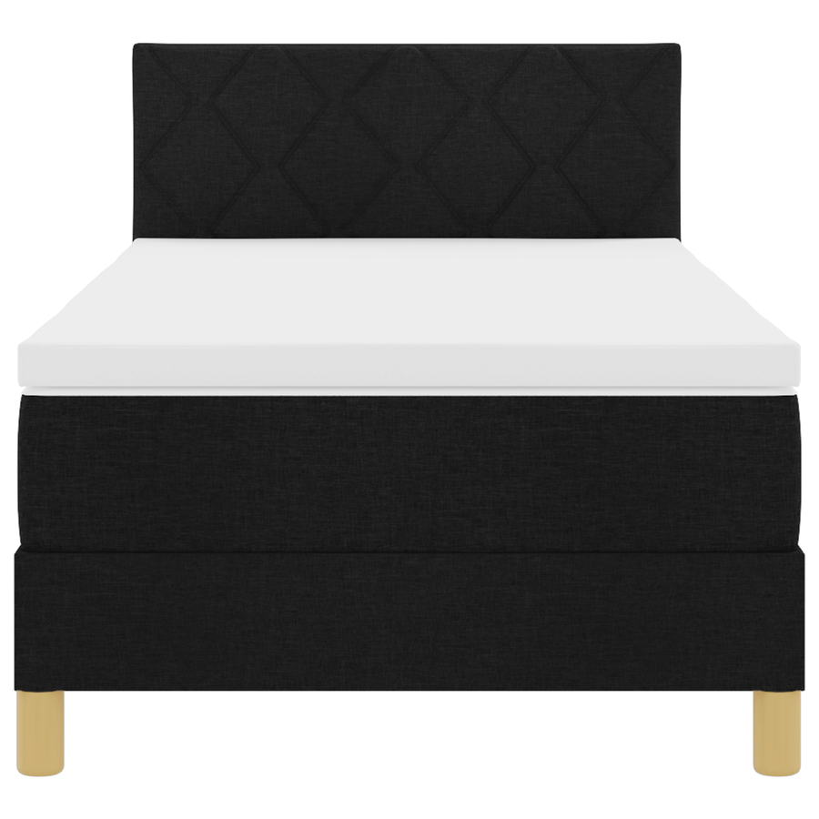 Boxspring Bed met Matras & LED Zwart 90x200 cm Stof