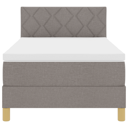 Boxspringbed met Matras & LED Taupe 90x200 cm Stof