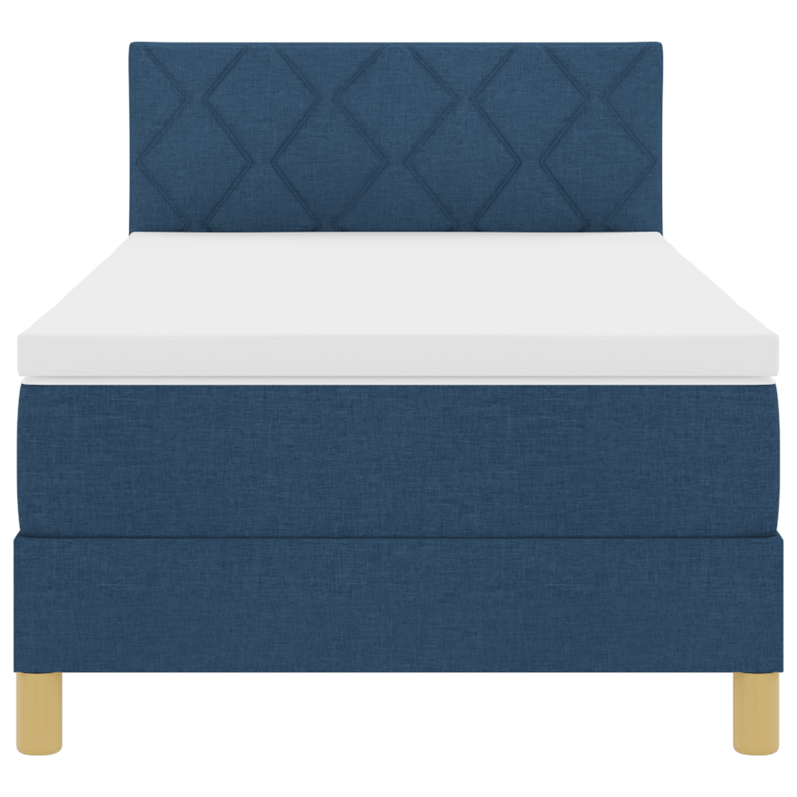 Boxspringbed met Matras en LED Blauw 90x200 cm Stof