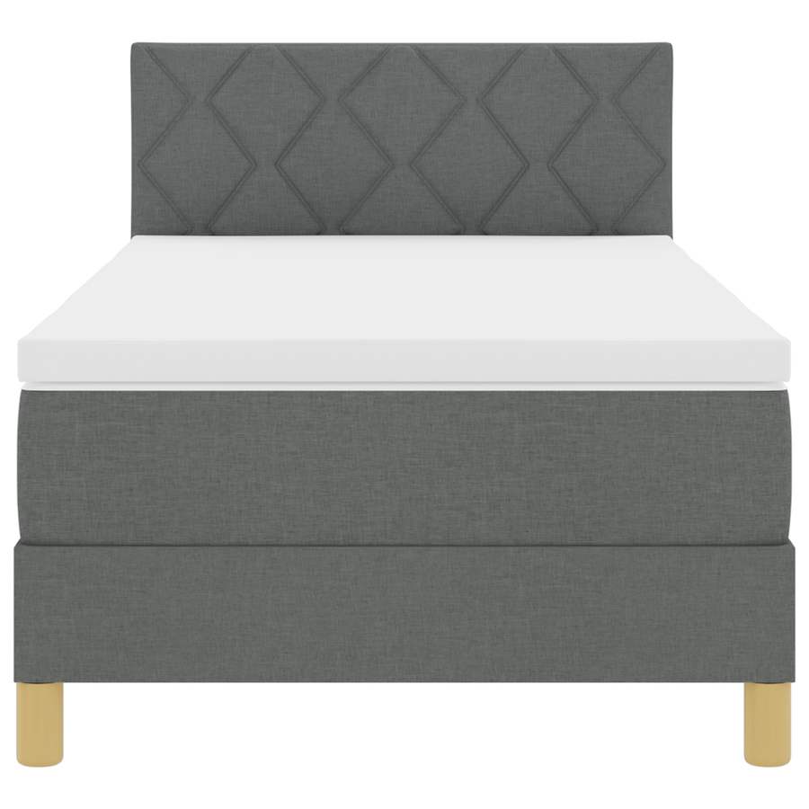 Boxspring Bed met Matras & LED Donkergrijs 100x200 cm Stof