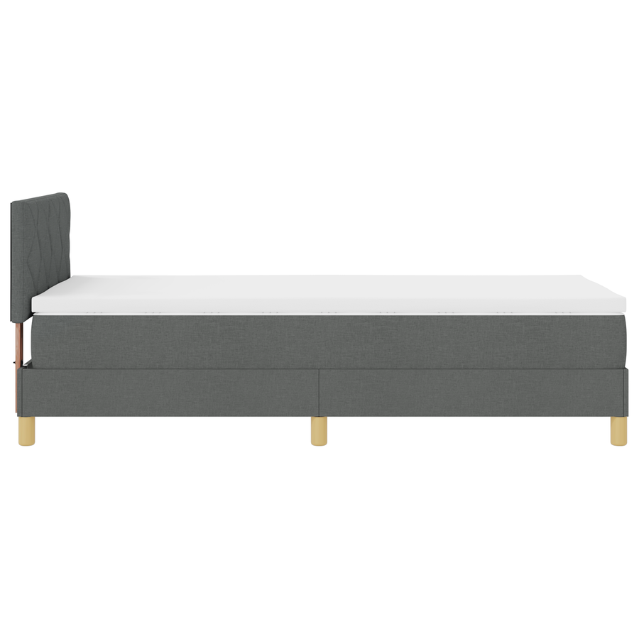 Boxspring Bed met Matras & LED Donkergrijs 100x200 cm Stof