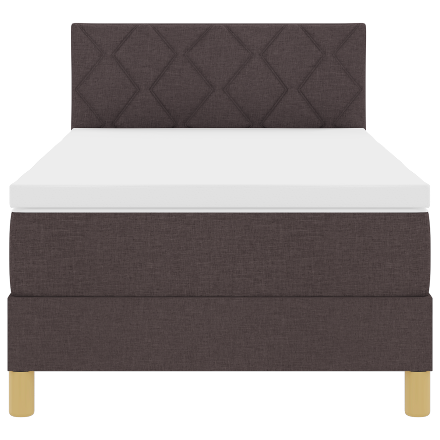 Boxspring Bed met Matras & LED Donkerbruin 100x200 cm Stof