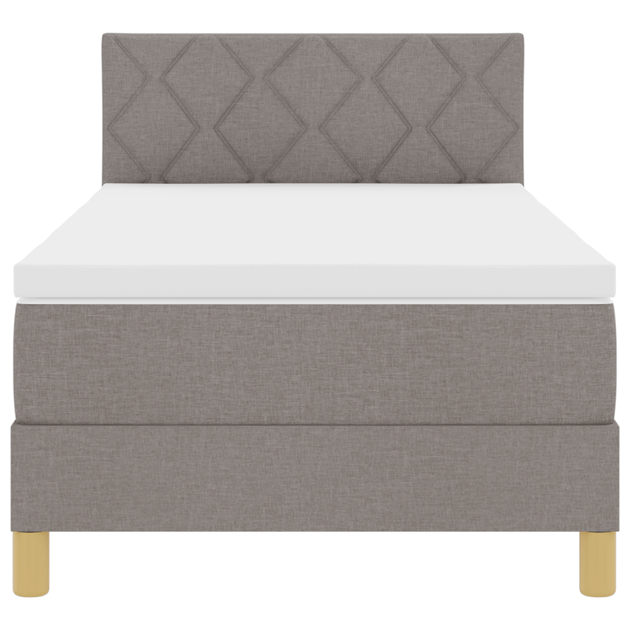 Boxspring Bed met Matras & LED Taupe 100x200 cm Stof