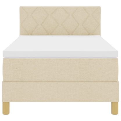 Boxspringbed met Matras & LED Crème 100x200 cm Stof