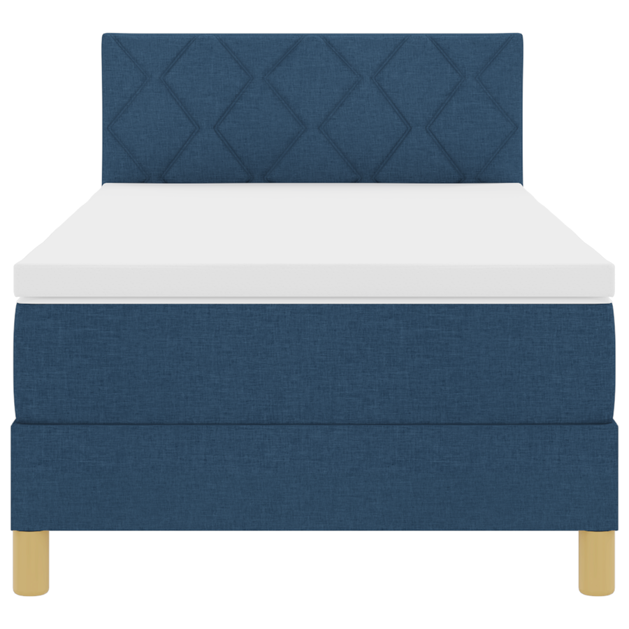 Boxspring Bed met Matras & LED Blauw 100x200 cm Stof