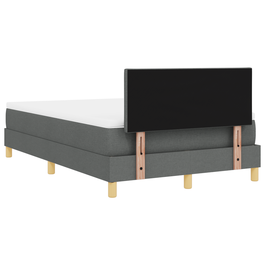 Boxspring Bed met Matras & LED Donkergrijs 120x190 cm Stof