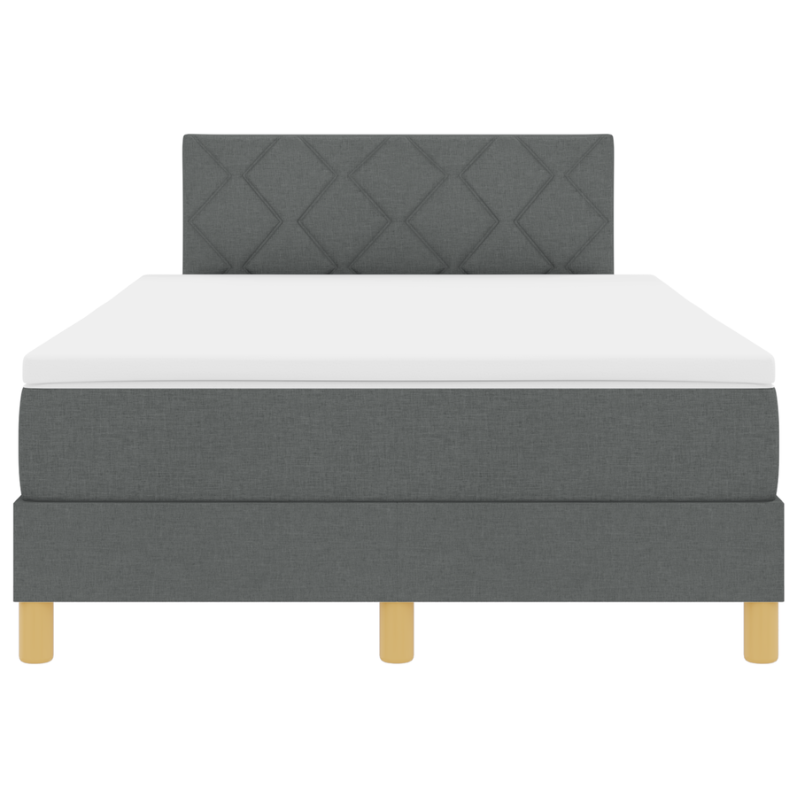 Boxspring Bed met Matras & LED Donkergrijs 120x190 cm Stof