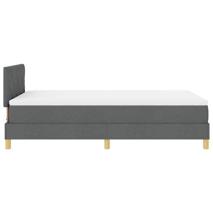 Boxspring Bed met Matras & LED Donkergrijs 120x190 cm Stof