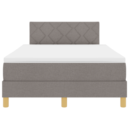 Box Spring Bed met Matras & LED Taupe 120x200 cm Stof