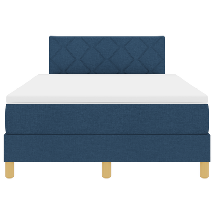 Boxspringbed met Matras & LED Blauw 120x200 cm Stof