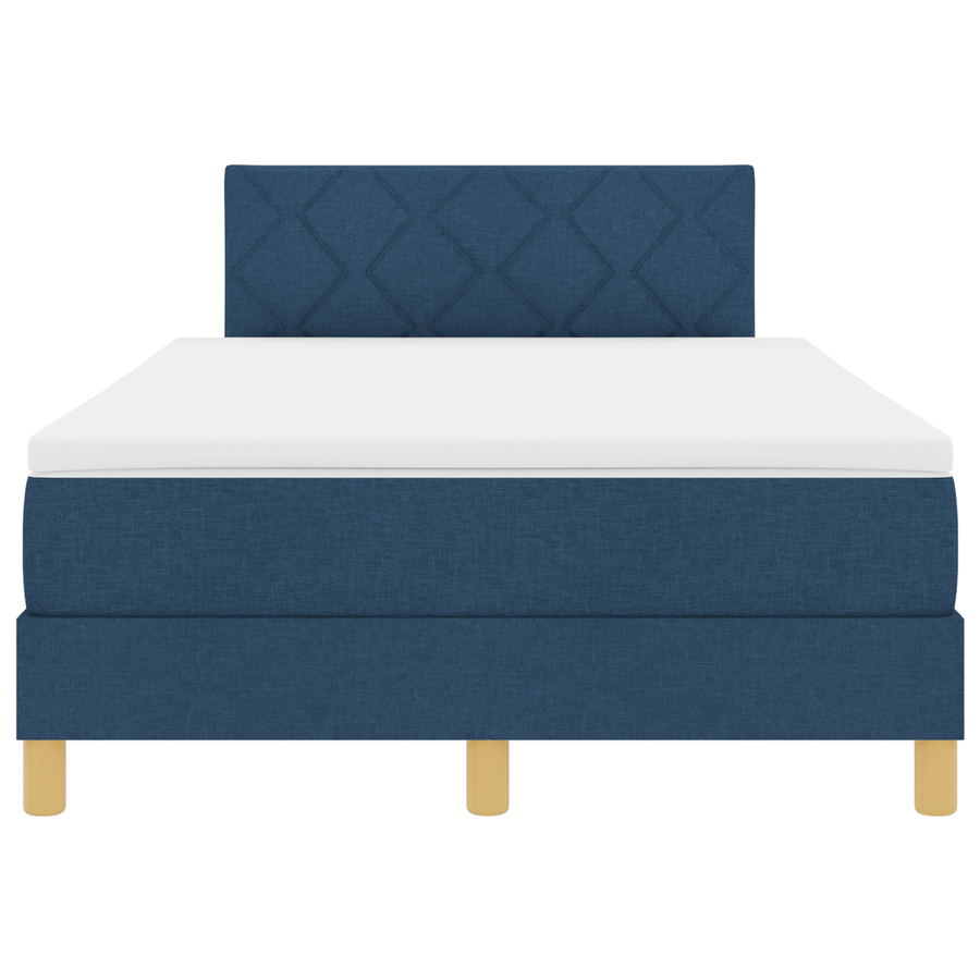 Boxspringbed met Matras & LED Blauw 120x200 cm Stof