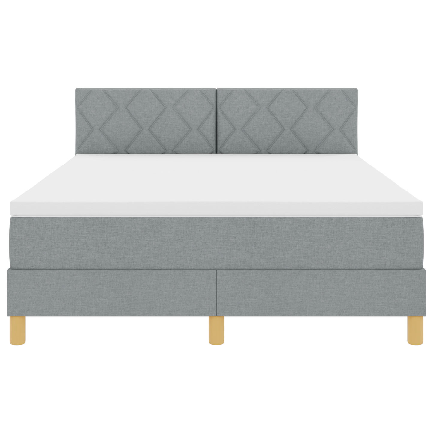 Boxspring Bed met Matras & LED Lichtgrijs 160x200 cm Stof