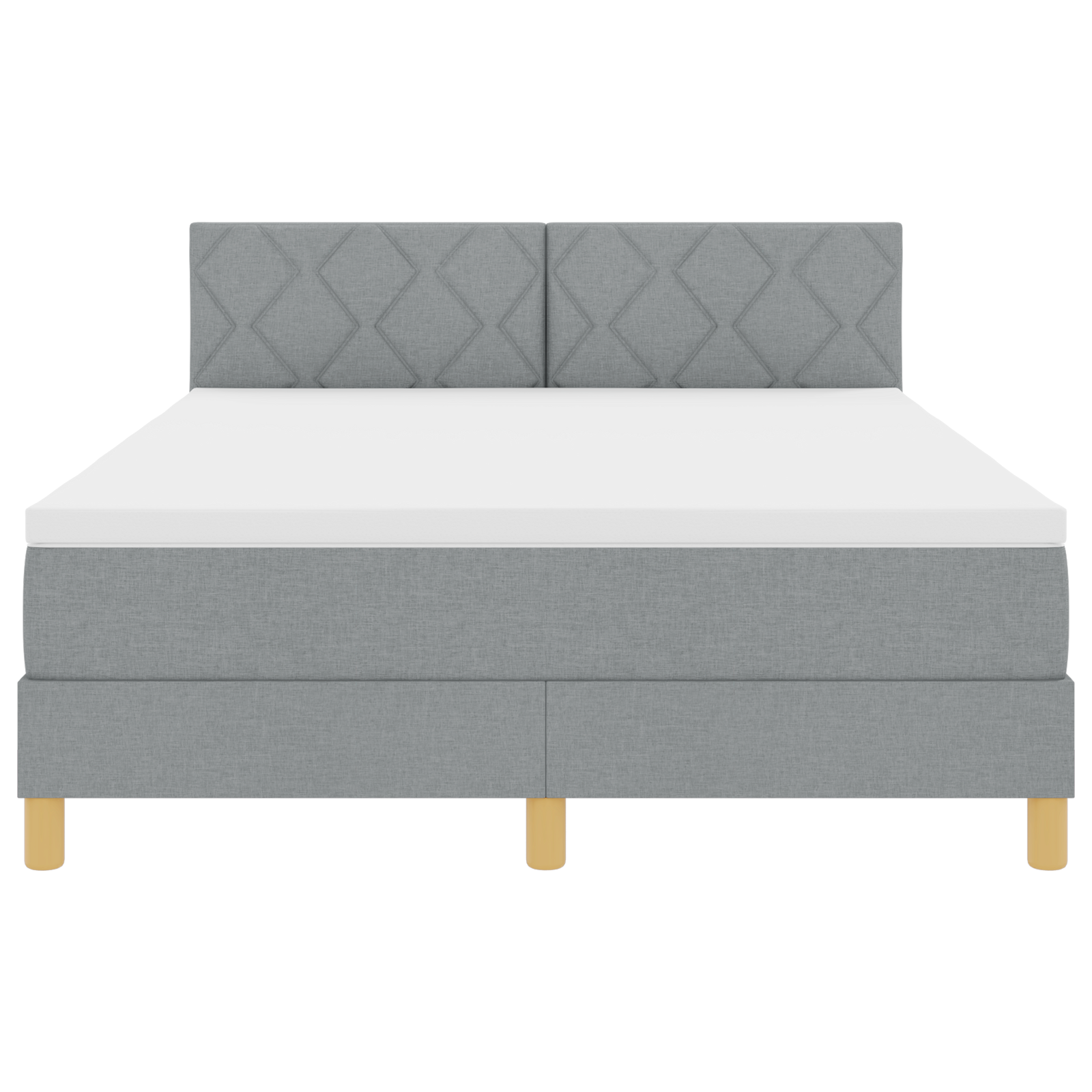 Boxspring Bed met Matras & LED Lichtgrijs 160x200 cm Stof