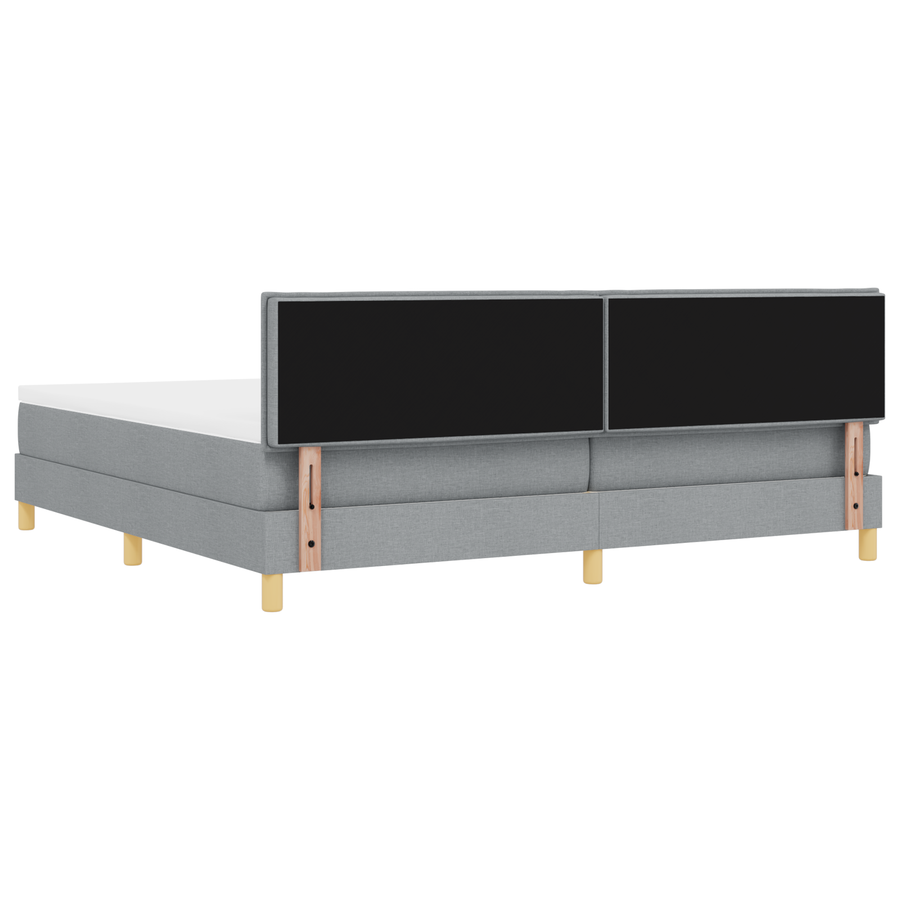 Boxspringbed met Matras & LED Lichtgrijs 200x200 cm Stof
