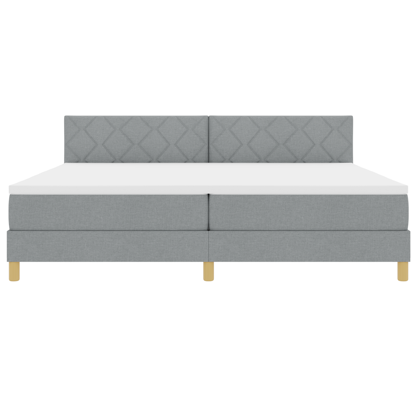 Boxspringbed met Matras & LED Lichtgrijs 200x200 cm Stof