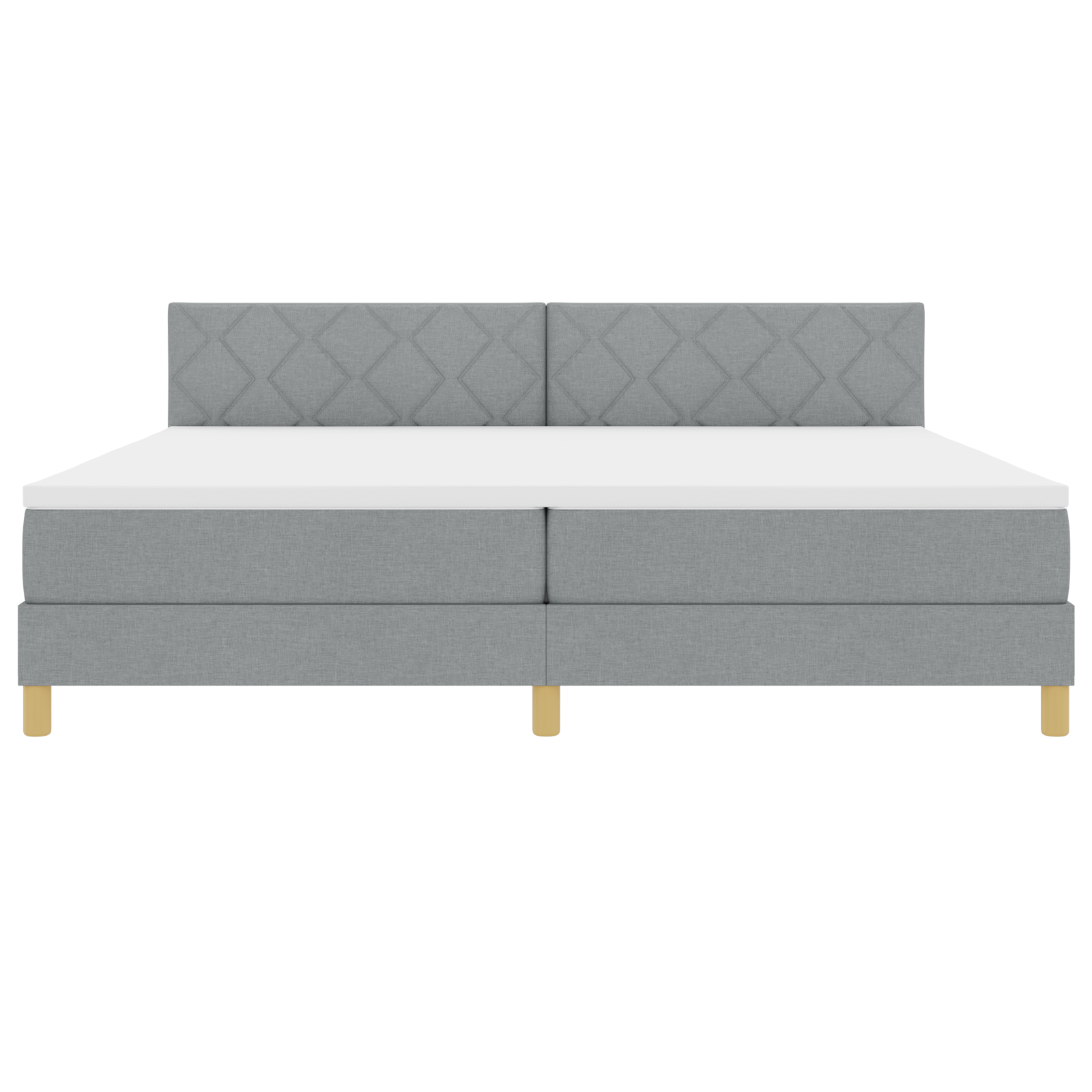 Boxspringbed met Matras & LED Lichtgrijs 200x200 cm Stof